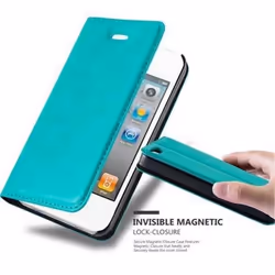 Housse Étui - CADORABO - iPhone 4 / 4S - Turquoise Pétrole - Fermeture Magnétique Invisible - Protection Chocs