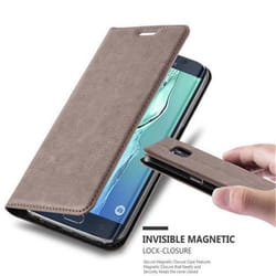 Coque Samsung Galaxy S6 EDGE en MARRON CAFÉ de Cadorabo (Design FERMETURE MAGNÉTIQUE INVISIBLE) Etui de Protection Complète avec