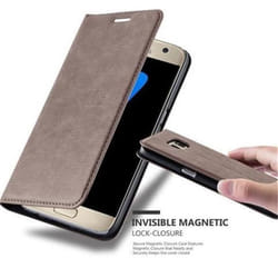 Coque Samsung Galaxy S7 en MARRON CAFÉ de Cadorabo (Design FERMETURE MAGNÉTIQUE INVISIBLE) Etui de Protection Complète avec Rabat à