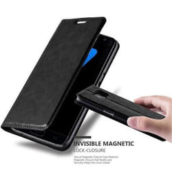 Coque de protection - CADORABO - Galaxy S7 EDGE - Noir - Simili-cuir - Fermeture magnétique invisible
