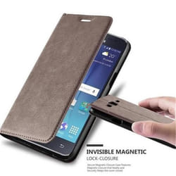 Coque Samsung Galaxy J5 2015 (5) en MARRON CAFÉ de Cadorabo (Design FERMETURE MAGNÉTIQUE INVISIBLE) Etui de Protection Complète