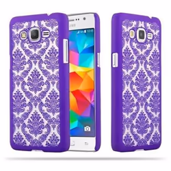 Coque - CADORABO - Samsung Galaxy GRAND PRIME - Violet - Fleurs de henné paisley - Rigide