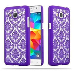 Coque - CADORABO - Samsung Galaxy GRAND PRIME - Violet - Fleurs de henné paisley - Rigide