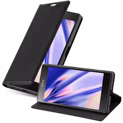 Coque pour Sony Xperia Z5 Housse en NOIR NUIT Etui Case Cover Protection Portefeuille Wallet