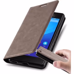 Coque - CADORABO - Sony Xperia M5 - Marron Café - Simili-cuir - Fermeture Magnétique Invisible