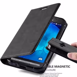 Coque pour Samsung Galaxy XCover 3 Housse en NOIR NUIT Etui Case Cover Protection Portefeuille Wallet