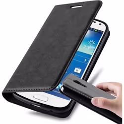 Coque Samsung Galaxy S4 MINI en NOIR NUIT de Cadorabo (Design FERMETURE MAGNÉTIQUE INVISIBLE) Etui de Protection Complète ave ...