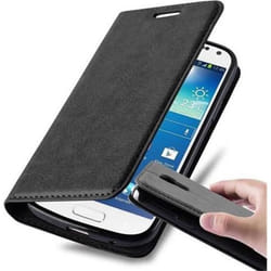 Coque Samsung Galaxy S4 MINI en NOIR NUIT de Cadorabo (Design FERMETURE MAGNÉTIQUE INVISIBLE) Etui de Protection Complète avec