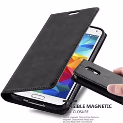 Étui Samsung Galaxy S5/S5 NEO - CADORABO - Noir - Simili-cuir - Fermeture magnétique - Fonction stand