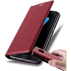 Étui Samsung Galaxy S7 EDGE - CADORABO - Rouge - Simili-cuir - Fermeture magnétique - Fonction stand