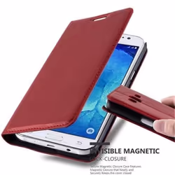 Coque Samsung Galaxy J5 2015 (5) en ROUGE DE POMME de Cadorabo (Design FERMETURE MAGNÉTIQUE INVISIBLE) Etui de Protection Com ...