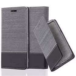 Coque pour Sony Xperia M4 AQUA Housse en GRIS NOIR Etui Case Cover Protection fermeture magnétique