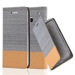 Coque HTC ONE M7 - CADORABO - Gris Clair Marron - Similicuir - Fermeture Magnétique - Support Carte