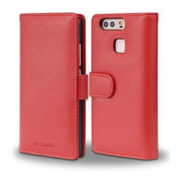 Coque Huawei P9 en ROUGE CERISE de Cadorabo Etui de Protection Complète avec Rabat à Clapet et 3 Fentes pour Cartes Pratiques en