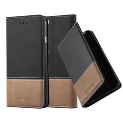 Etui de Protection - CADORABO - iPhone 6 - iPhone 6S - Simili-cuir - Noir Brun - Rabat Magnétique