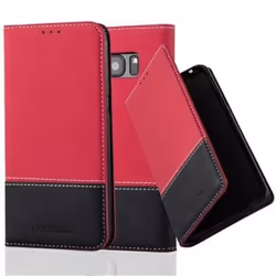 Coque pour Samsung Galaxy S7 EDGE Housse en ROUGE NOIR Etui Cover Protection fermeture magnétique fonction de support