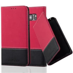 Coque pour Samsung Galaxy S7 EDGE Housse en ROUGE NOIR Etui Cover Protection fermeture magnétique fonction de support