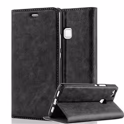 Coque - CADORABO - P9 LITE - Noir Nuit - Fermeture Magnétique Invisible - Protection Complète