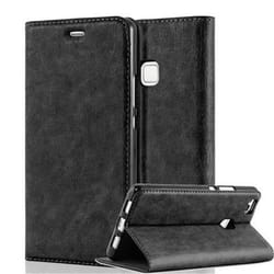Coque - CADORABO - P9 LITE - Noir Nuit - Fermeture Magnétique Invisible - Protection Complète
