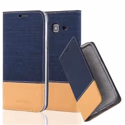 Coque pour Samsung Galaxy J3 2016 Housse en BLEU FONCÉ MARRON Etui Case Cover Protection fermeture magnétique
