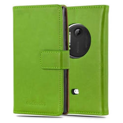 Coque - CADORABO - Nokia Lumia 1020 - Simili-cuir - Vert - Housse avec fonction stand