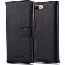 Cadorabo Coque Apple iPhone 8 PLUS /  7 PLUS /  7S PLUS NOIR LUXURY Housse Etui Case Cover Magnétique supporte Stand et fente ...