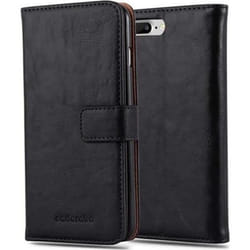 Cadorabo Coque Apple iPhone 8 PLUS /  7 PLUS /  7S PLUS NOIR LUXURY Housse Etui Case Cover Magnétique supporte Stand et fente carte