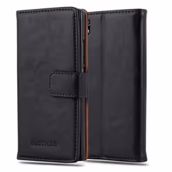 Coque Huawei P7 - CADORABO - NOIR DE JAIS - Simili-cuir - Fonction Stand - Protection Magnétique