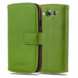 Coque - CADORABO - Samsung Galaxy S3 / S3 NEO - Simili-cuir - Vert - Fonction Stand