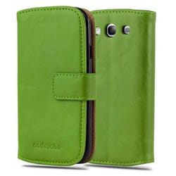 Coque - CADORABO - Samsung Galaxy S3 / S3 NEO - Simili-cuir - Vert - Fonction Stand
