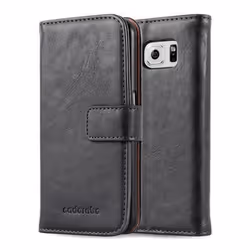 Coque - CADORABO - Samsung Galaxy S6 - Noir de Jais - Design LUXURY - Rabat à Clapet