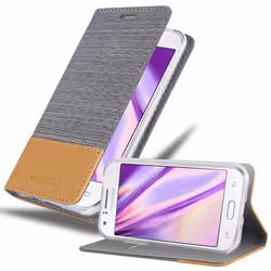 Cadorabo DE-109581, Folio porte carte, Samsung, Galaxy J1 2015, 10,9 cm (4.3"), Gris