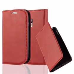 Coque - CADORABO - Samsung Galaxy S3 MINI - Simili-cuir Rouge - Fermeture Magnétique - Fonction Stand