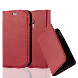 Coque - CADORABO - Samsung Galaxy S3 MINI - Simili-cuir Rouge - Fermeture Magnétique - Fonction Stand