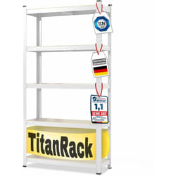 Étagère pour charge lourde Meuble de rangement Grizzly 5 Étages (aggloméré) Blanc 180 x 90 x 60 cm