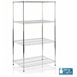Tagère en métal Everest Chromé 3/4/5 Étagères 90 x 45 x 200 cm