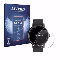 Savvies Verre Trempé pour Montres (Circulaire ø: 38 mm) Vitre Protection Ecran Film Trempé de Verre Dureté 9H