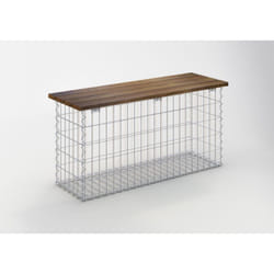 Gabiona - Gabiondeco - Banc de jardin Cumaru 115 cm x 50 cm x 30 cm. maillage 5 x 10 cm. - Made in Germany