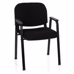 Chaise à quatre pieds - hjh OFFICE - XT 650 - Noir - Tissu