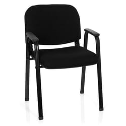 Chaise à quatre pieds - hjh OFFICE - XT 650 - Noir - Tissu