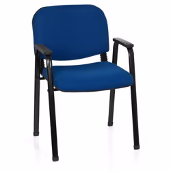 Chaise à quatre pieds - hjh OFFICE - XT 650 - Bleu - Tissu