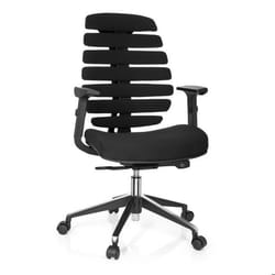 Siège de bureau de qualité professionnelle - hjh OFFICE - ERGO LINE II - Noir - Tissu