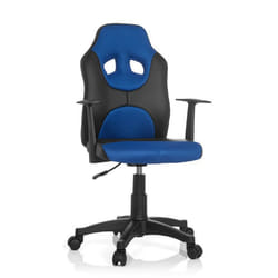 Chaise pivotante pour des enfants - hjh OFFICE - KID GAME AL - Noir/Bleu - similicuir
