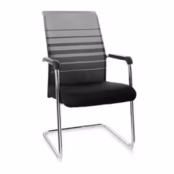 Chaises cantilever - hjh OFFICE - FALCONE V - Noir/Gris - Tissu