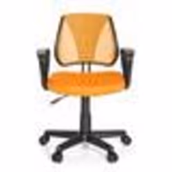 Chaise pivotante pour des enfants - hjh OFFICE - KIDDY CD - Orange - Tissu