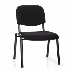 Chaise à quatre pieds - hjh OFFICE - XT 600 XL - Noir - Tissu
