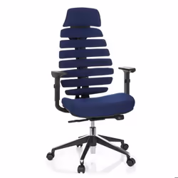 Siège de bureau de qualité professionnelle - hjh OFFICE - ERGO LINE II PRO - Bleu - Tissu