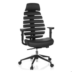 Siège de bureau de qualité professionnelle - hjh OFFICE - ERGO LINE II PRO - Noir - cuir
