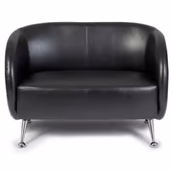 Canapé lounge ST. LUCIA - HJH OFFICE - 2 places - Simili-cuir noir - Confort ferme