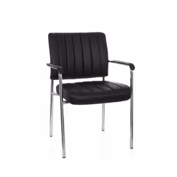 Chaise à quatre pieds - hjh OFFICE - SOMOS V - Noir - similicuir
